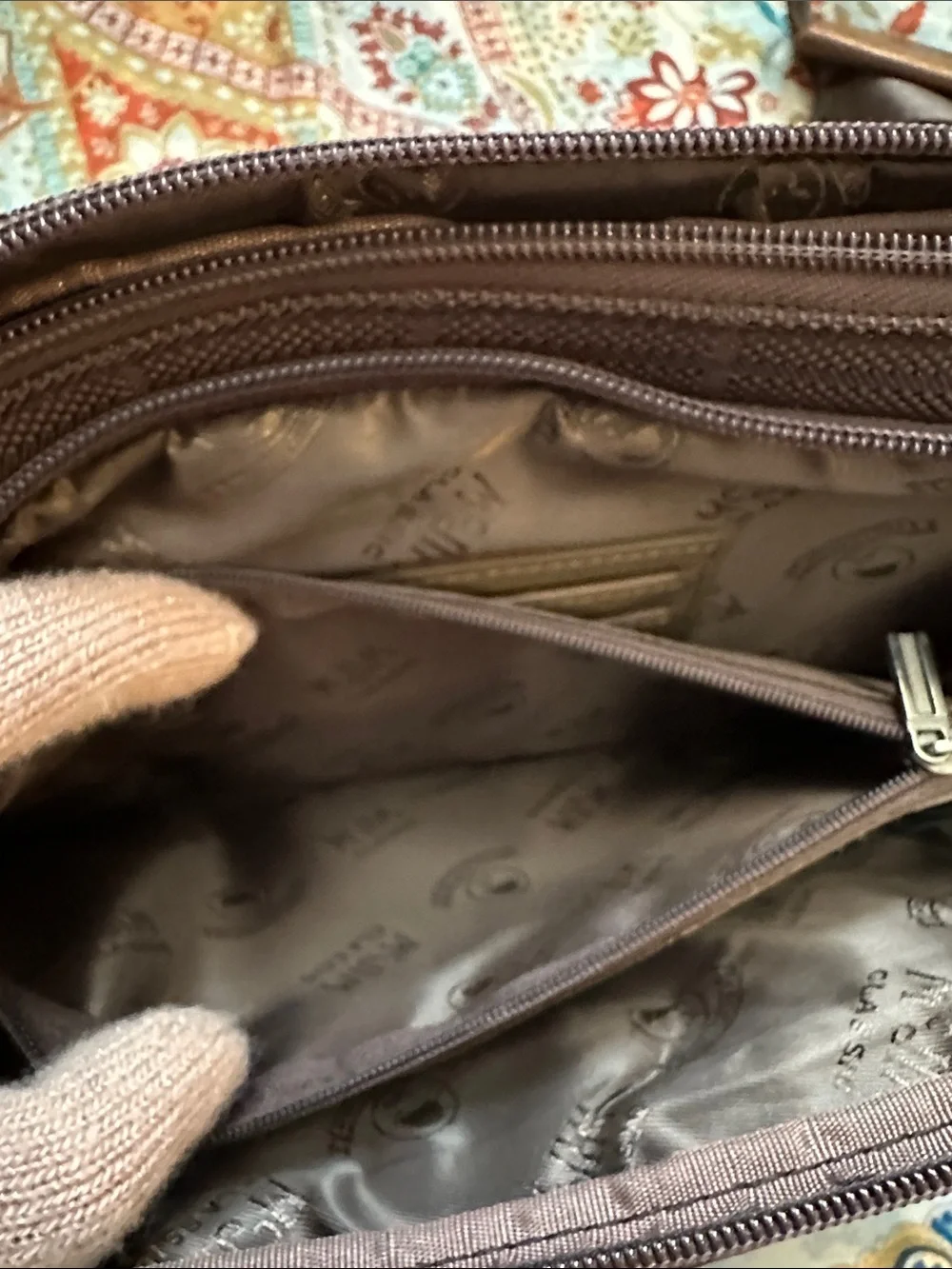Men's Dark Brown Messenger Pouch with Tan Accent